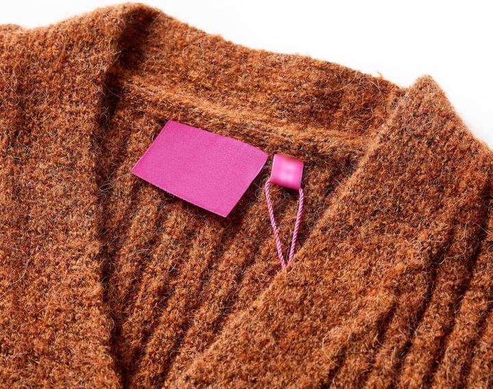 Produktbild VidaXL Kinder-Strickjacke Cognac 140,Material: 17 % Acryl. 63 (140)