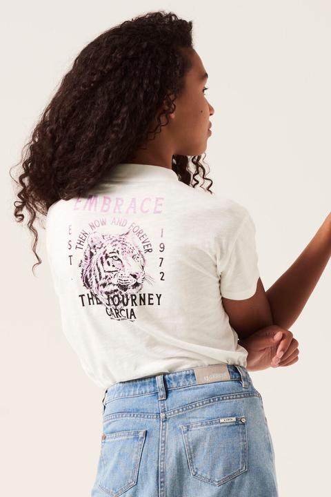 Produktbild Garcia Weisses T Shirt mit Print auf dem Rücken (128)