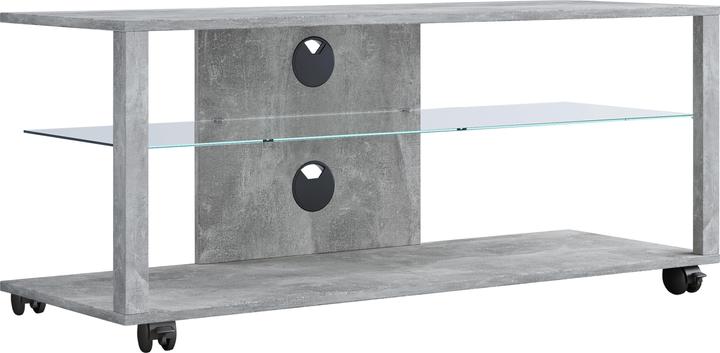 Produktbild VCM Holz TV Lowboard Rollen Fernsehschrank mobil Rack Konsole Möbel Fernsehtisch Fernseh Phono Glas (115 x 40 x 45 cm)
