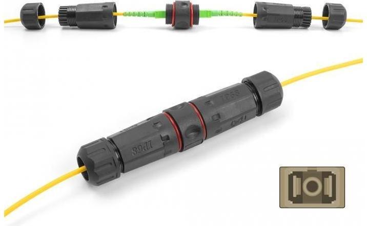 Immagine prodotto Delock Connettore per cavo in fibra ottica da presa SC simplex a presa SC simplex OM1/OM2 impermeabile (UTP, CAT6, 0.12 m)