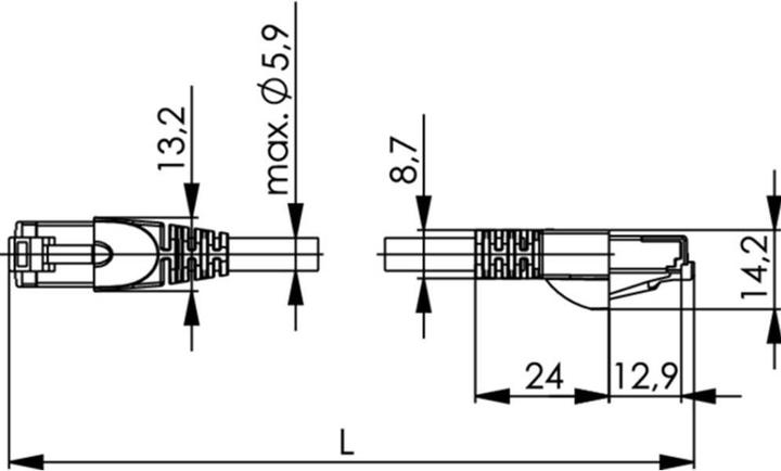 Actual product image Telegärtner MP8 FS 600 (S/FTP, CAT6a, 1 m)