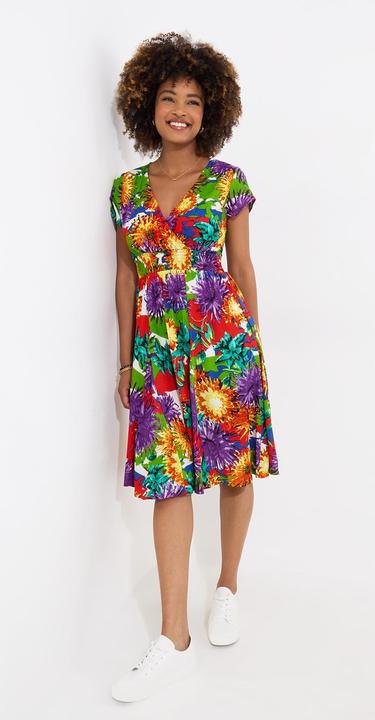 Produktbild Joe Browns Colour Pop Floral Print Cap Sleeve Knee Length Dress (16)