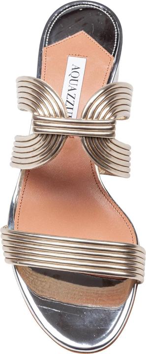 Produktbild Aquazzura mule esencia 35 in laminated leather color light gold/silver (37)