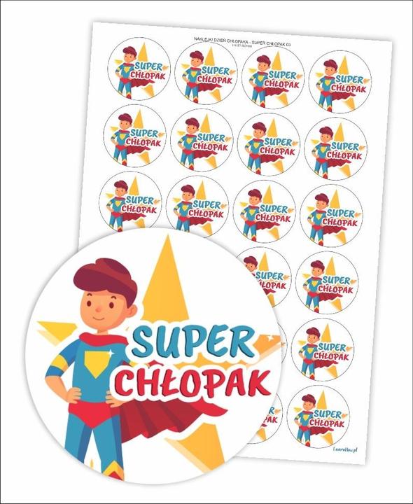 Produktbild LearnHow Aufkleber zum Jungentag - Super Boy 40mm 24 Stk