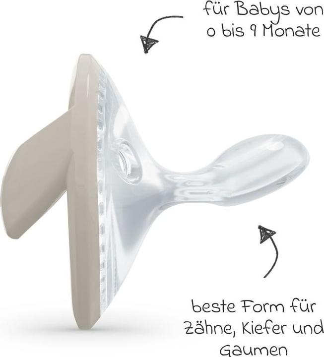 Immagine prodotto NUK Ciuccio 2 pezzi MommyFeel - Silicone 0-9 M - Grigio (2 x, dalla nascita)