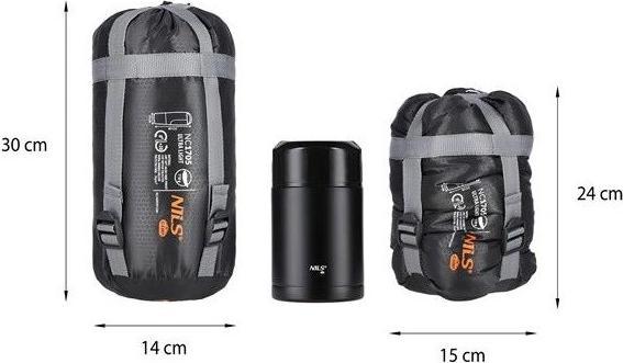 Actual product image Nils Nc1705 Sleeping Bag Ultralight Grey-Orange Camp (215 cm)