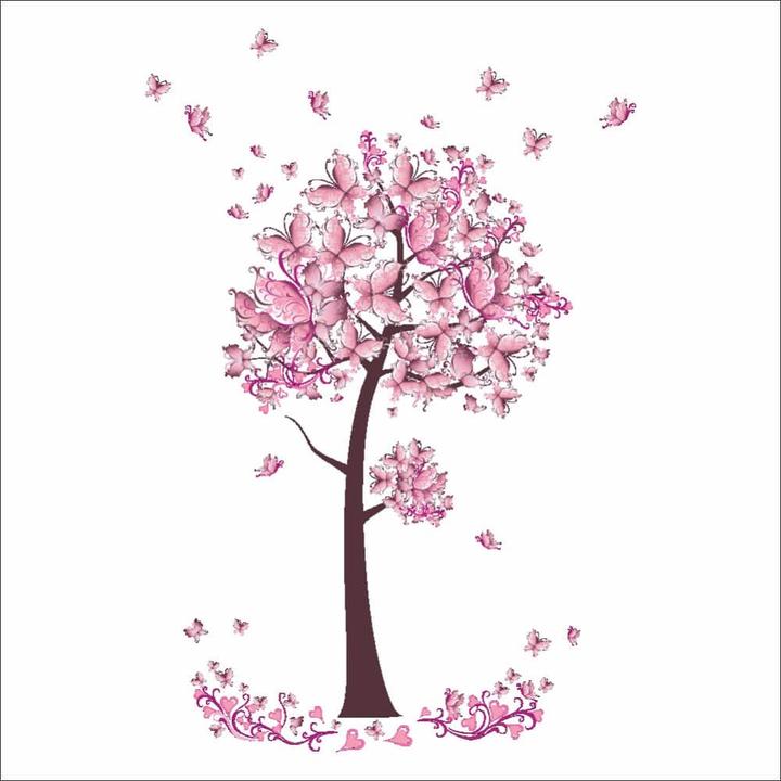 Produktbild Cover-Discount Wandsticker Tattoo Aufkleber Baum rosa