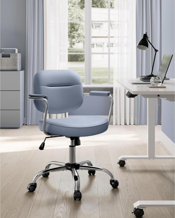 Actual product image Songmics Office chair with upholstered backrest and armrests, blue