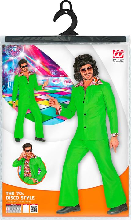 Image du produit Widmann Costume style disco des années 70 avec chemise et pantalon Vert (M)