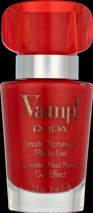 Actual product image Pupa Milano Vamp! Scented Nail Polish sensual red 202 (202, Gel-Effect Nail Polish)