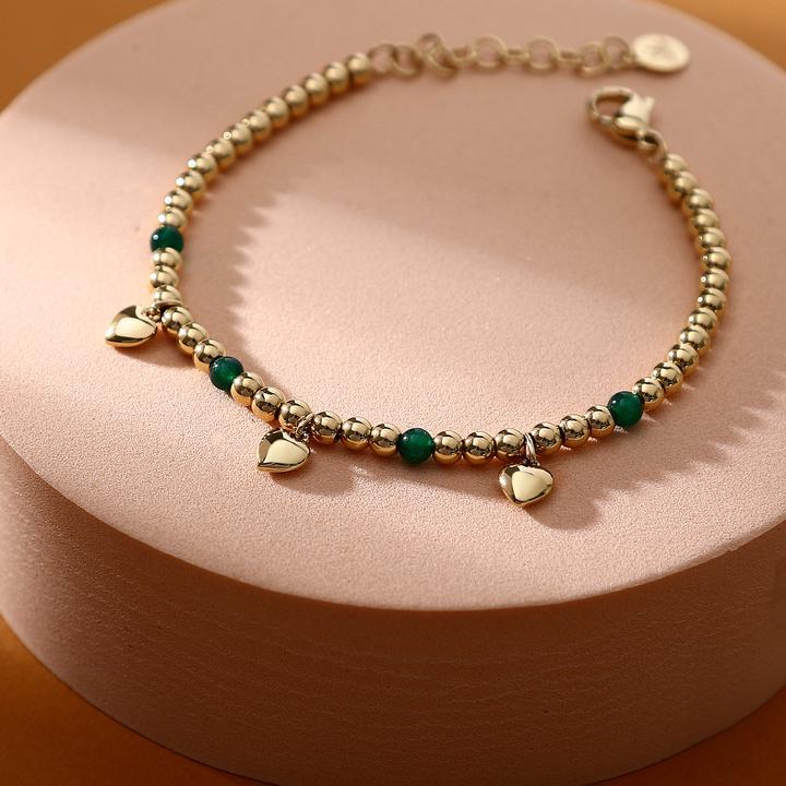 Produktbild Morellato - Decent gold-plated bracelet with green agates Talismans SAIX15 (19 cm, Edelstahl)