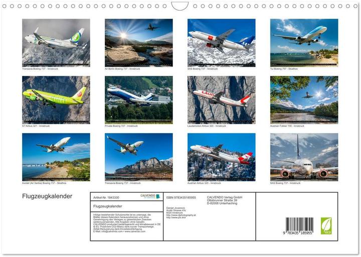Produktbild :Flugzeugkalender (Wandkalender (A3, Deutsch)