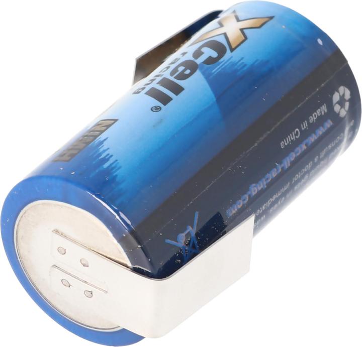 Actual product image AccuCell Sub-C NiMH battery with solder tag Z-shape (1.20 V, 4500 mAh)
