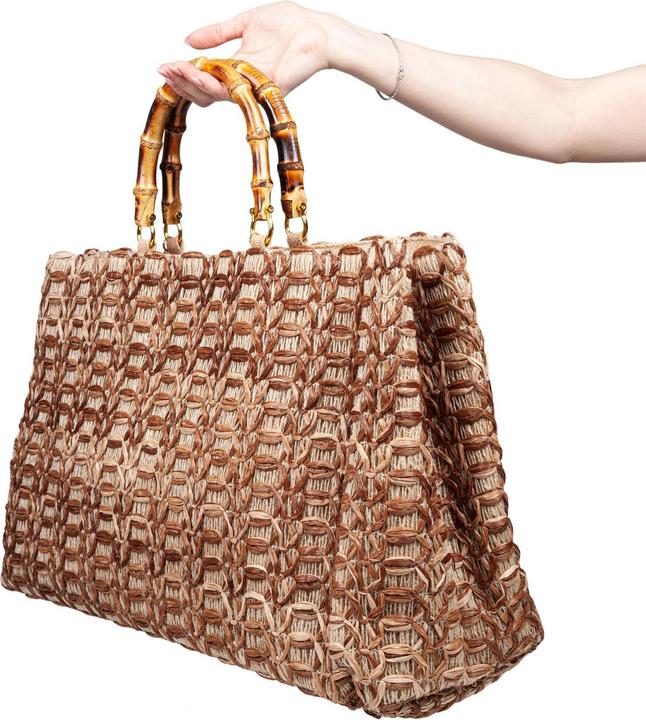 Produktbild La Milanesa plage jute and viscose shopping bag natural color