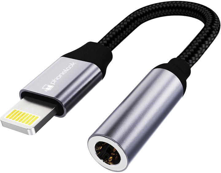 Produktbild PhoneLook Lightning (iPhone) zu 3.5mm AUX Audio Kopfhörer Anschluss Stecker Nylon und (Lightning, 3.5mm Klinke)