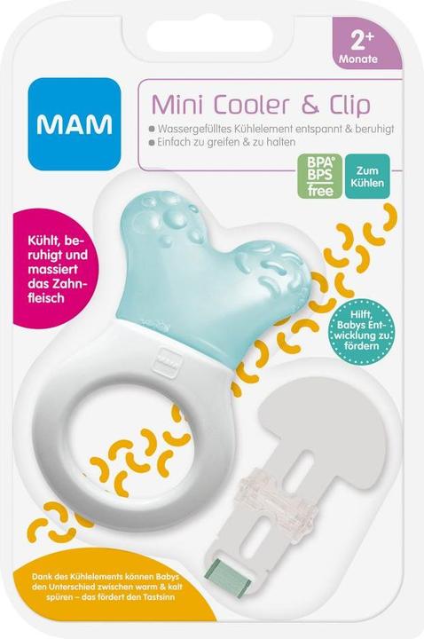 Actual product image MAM Kühlbeissring Mini Cooler & Clip boy 2+ M, mit Clip 1 Stk in türkis