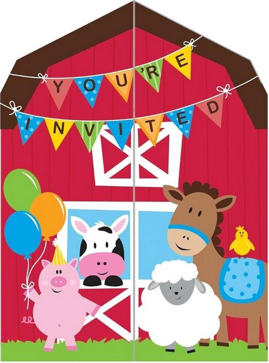 Actual product image Generic Farmhouse Fun Birthday Invitations (Pack of 8) (8 pcs.)