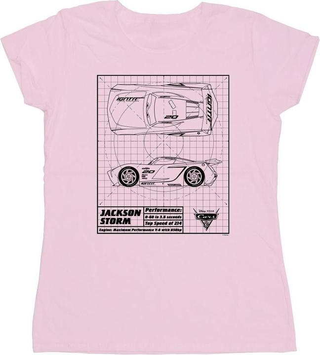 Actual product image Disney Womens/Ladies Cars Jackson Storm Blueprint Cotton T-Shirt (M)