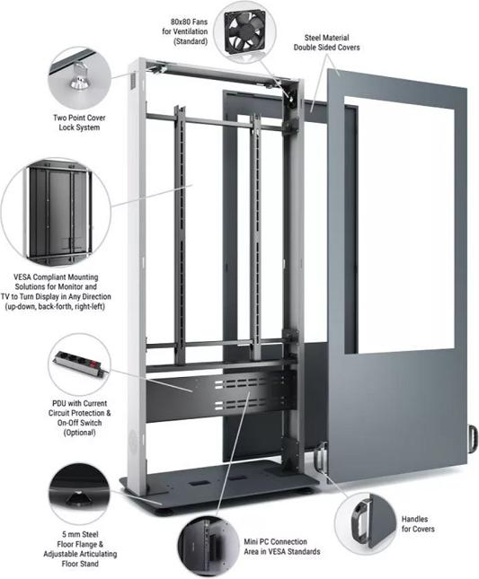 Actual product image DSS Indoor Stele Portrait, 65" screen, black