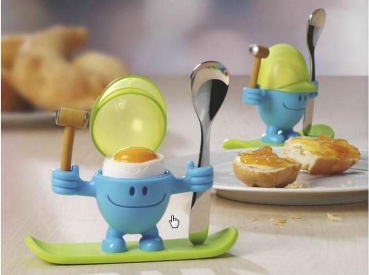 Produktbild WMF Eierbecher mit Löffel lustiger Eierbecher Kinder Kunststoff McEgg grün (1 x)