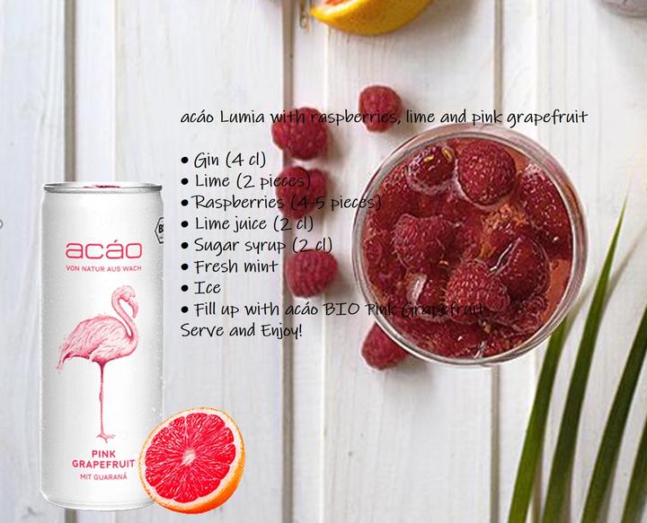 Produktbild Acáo Erfrischungsgetränk mit Pink Grapefruit & Guarana Bio (1 x 25 cl)