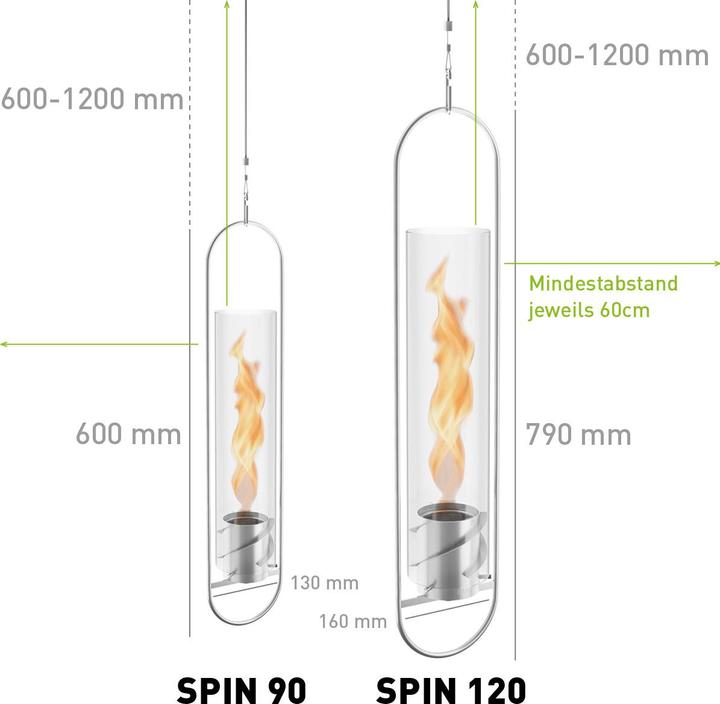 Produktbild Höfats Bioethanol Hängefeuer SPIN 120 Ø 12 cm (silber) (12 x 16 cm)