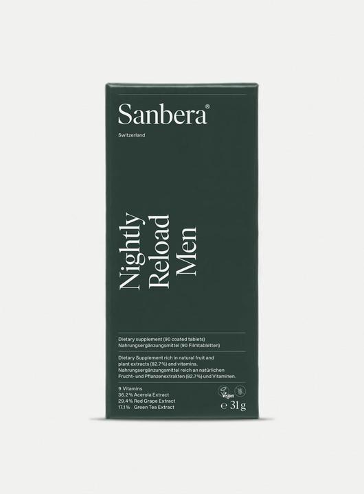 Valori nutrizionali e ingredienti Sanbera Ricarica notturna uomini (90 Pezzo/i)