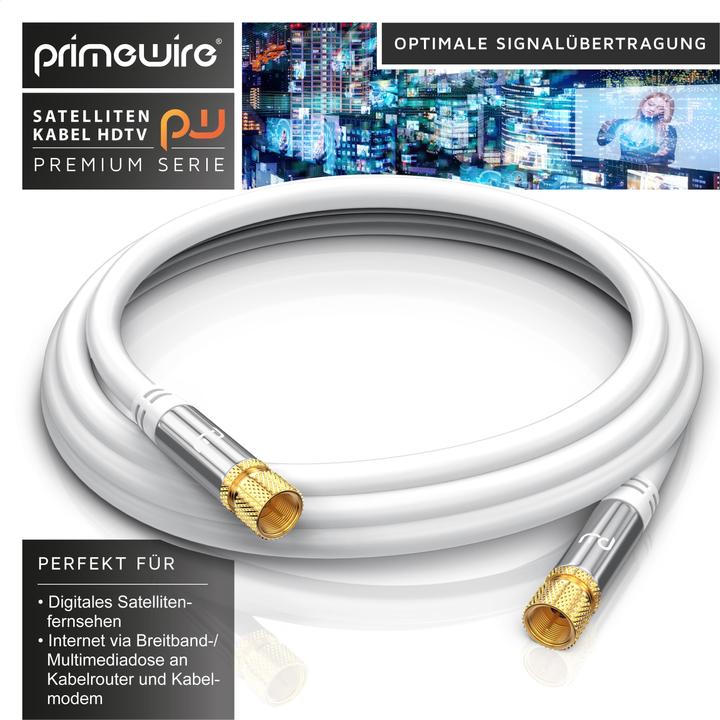 Actual product image Primewire SAT Kabel HDTV - Premium SAT coaxial cable - TV HDTV Radio DVB-T DVB-C DVB-S DVB-S2, 4-fold (135 dB, Satellite cable)