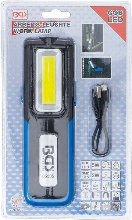 Actual product image BGS COB-LED Work Lamp foldable