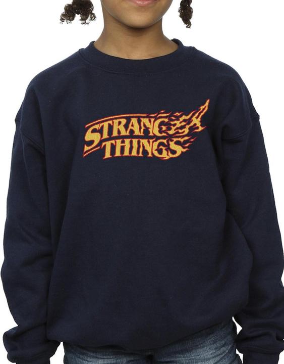 Actual product image Netflix Girls Stranger Things Logo Breaking Sweatshirt (140, 146)
