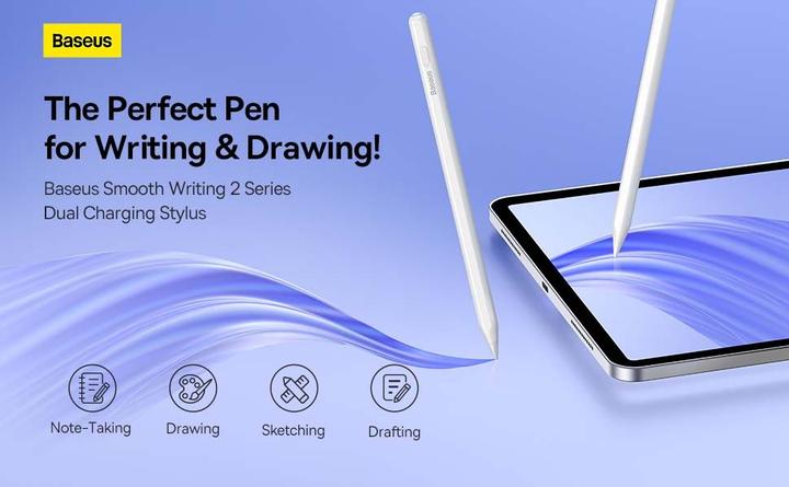 Image du produit Baseus Stylo actif à double recharge Smooth Writing 2 Series - Blanc