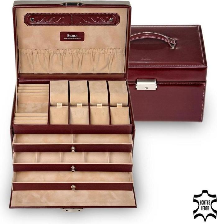 Actual product image Sacher 73.107.010143 - Jewellery box Katja new classic bordeaux leather