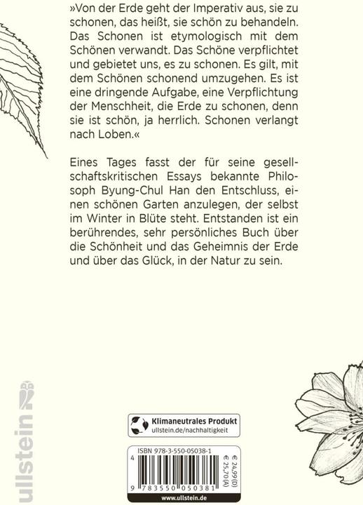 Actual product image Lob der Erde (German, Byung-Chul Han, 2018)