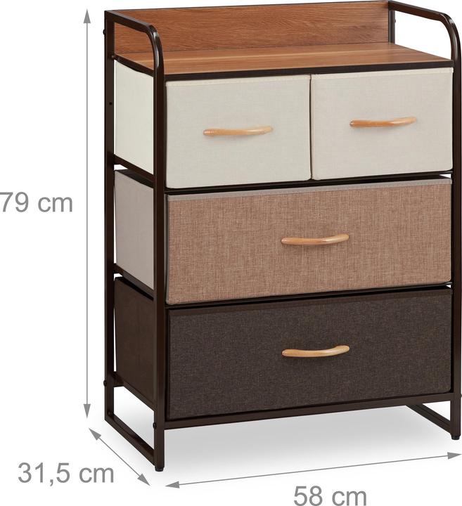 Actual product image Relaxdays Drawer cabinet (58 x 31.5 x 79 cm)