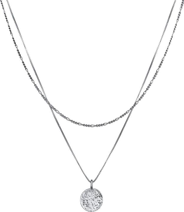 Produktbild Kuzzoi Halskette Herren Layer Figaro Venezianer Plättchen 925 Silber (925er Sterling Silber, 50 cm)
