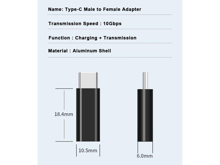 Actual product image PowerGuard USB-C to USB-C male/female extension USB 3.1 10 Gbit/s (USB 3.1)