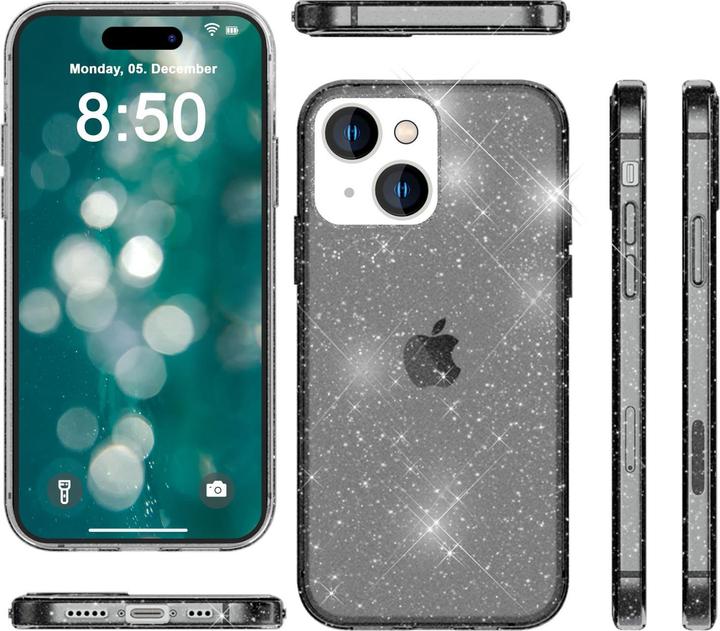 Actual product image Nalia Clear glitter silicone cover (Apple iPhone 15 Plus)
