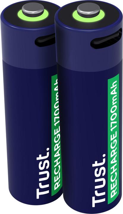 Actual product image Trust USB-C Rechargeable Batteries 2p (2 pcs., AA, 1700 mAh)