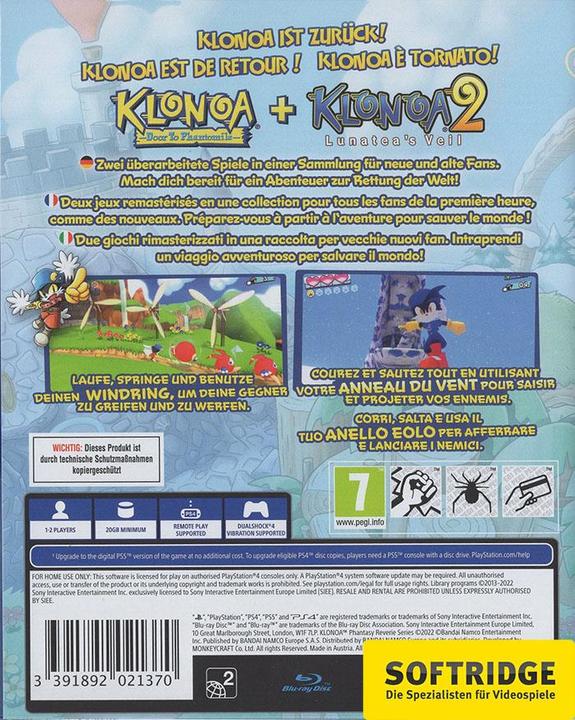 Image du produit Bandai Namco Klonoa : série de territoires fantastiques (PS4, PS5, FR, DE, IT)