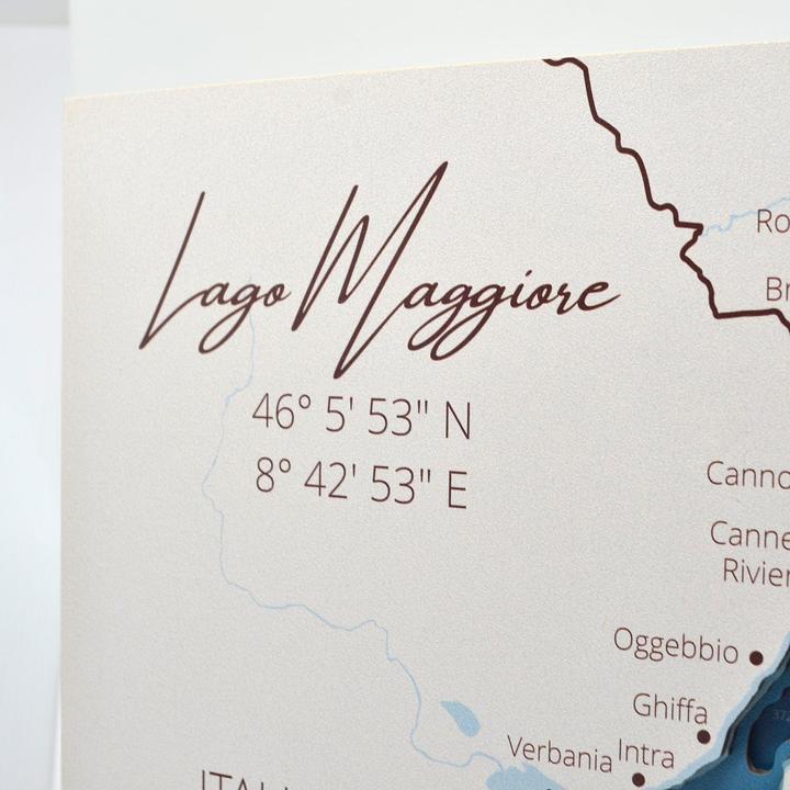 Actual product image Enjoy The Wood Lake Maggiore - wooden nautical chart (30 x 45 cm)