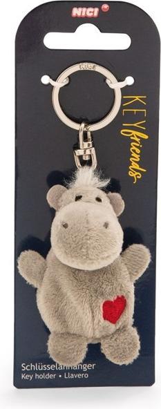 Image du produit Magni NICI Schlüsselanhänger Nilpferd mit Herz grau 5cm