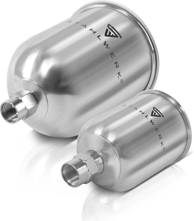 Actual product image Stahlwerk Aluminium paint cup set / flow cup 125 ml and 600 ml paint cup