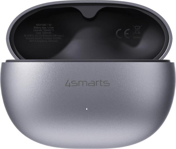 Produktbild 4smarts Open-Ear-Kopfhörer SkyBuds Clip Grau, Detailfarbe: Grau (ANC, 28 h, Kabellos)