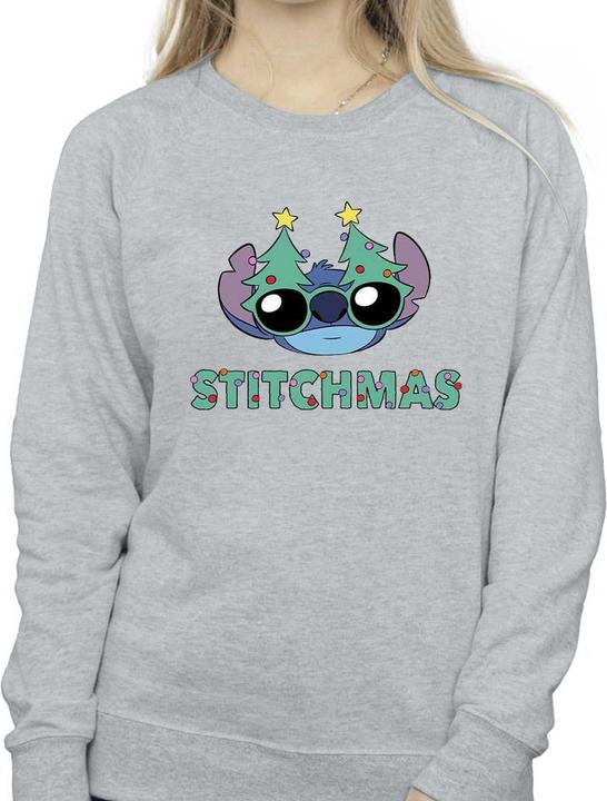 Actual product image Disney Womens/Ladies Lilo & Stitch Stitchmas Glasses Sweatshirt (L)