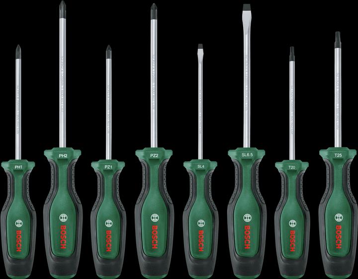 Actual product image Bosch Home & Garden 8-piece screwdriver set (Phillipps cross recess (PH), Torx (TX), Pozidriv cross recess (PZ), Slotted screws)