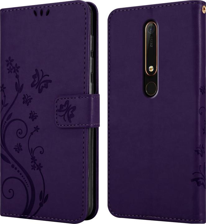 Actual product image Cadorabo Flower Book Case for Nokia 6.1 (Nokia 6.1)
