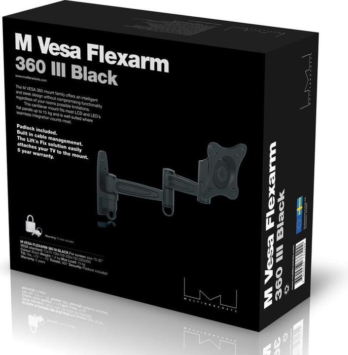 Produktbild Multibrackets M VESA Flexarm 360 III Black 75 100 200 (Wand, 32", 15 kg)
