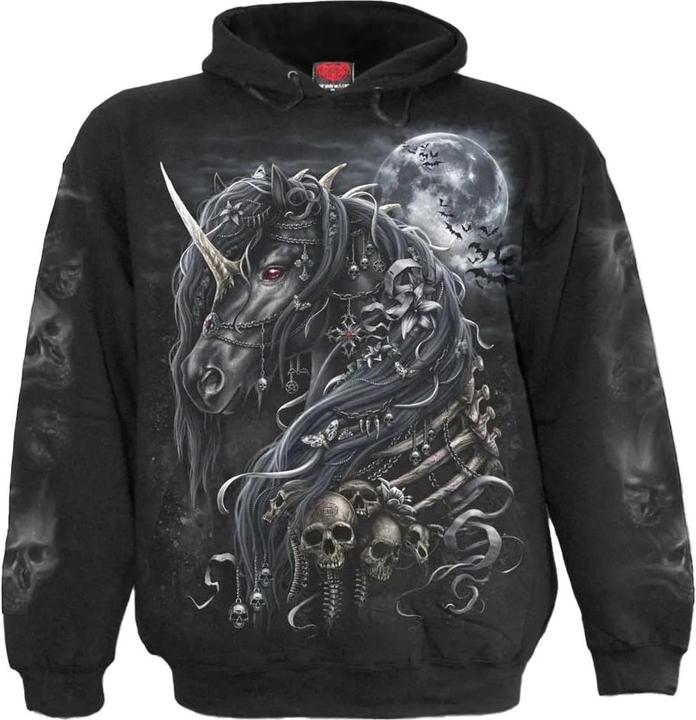 Actual product image Spiral Unisex Adult Dark Unicorn Hoodie (L)