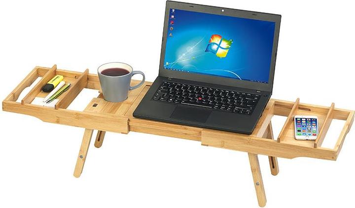 BadeStern Verstellbare Badewannen-Ablage & Bett-Tablett