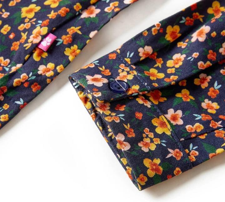 Produktbild VidaXL Kinderkleid mit Langen Ärmeln Marineblau 116,Material: 100 (116)